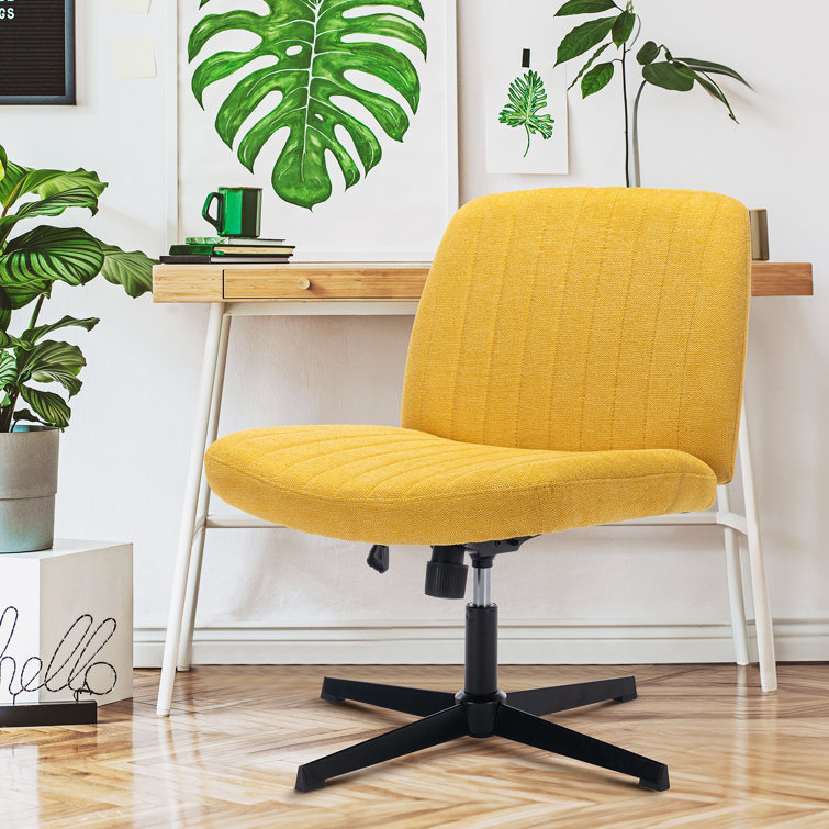 17 Stories Widened Home Office Armless Chair Padded Swivel Midback